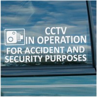 1 x CCTV In Operation for Accident and Security Purposes Window Sticker-200mm x 87mm-CCTV Sign-Van,Lorry,Truck,Taxi,Bus,Mini Cab,Minicab … 